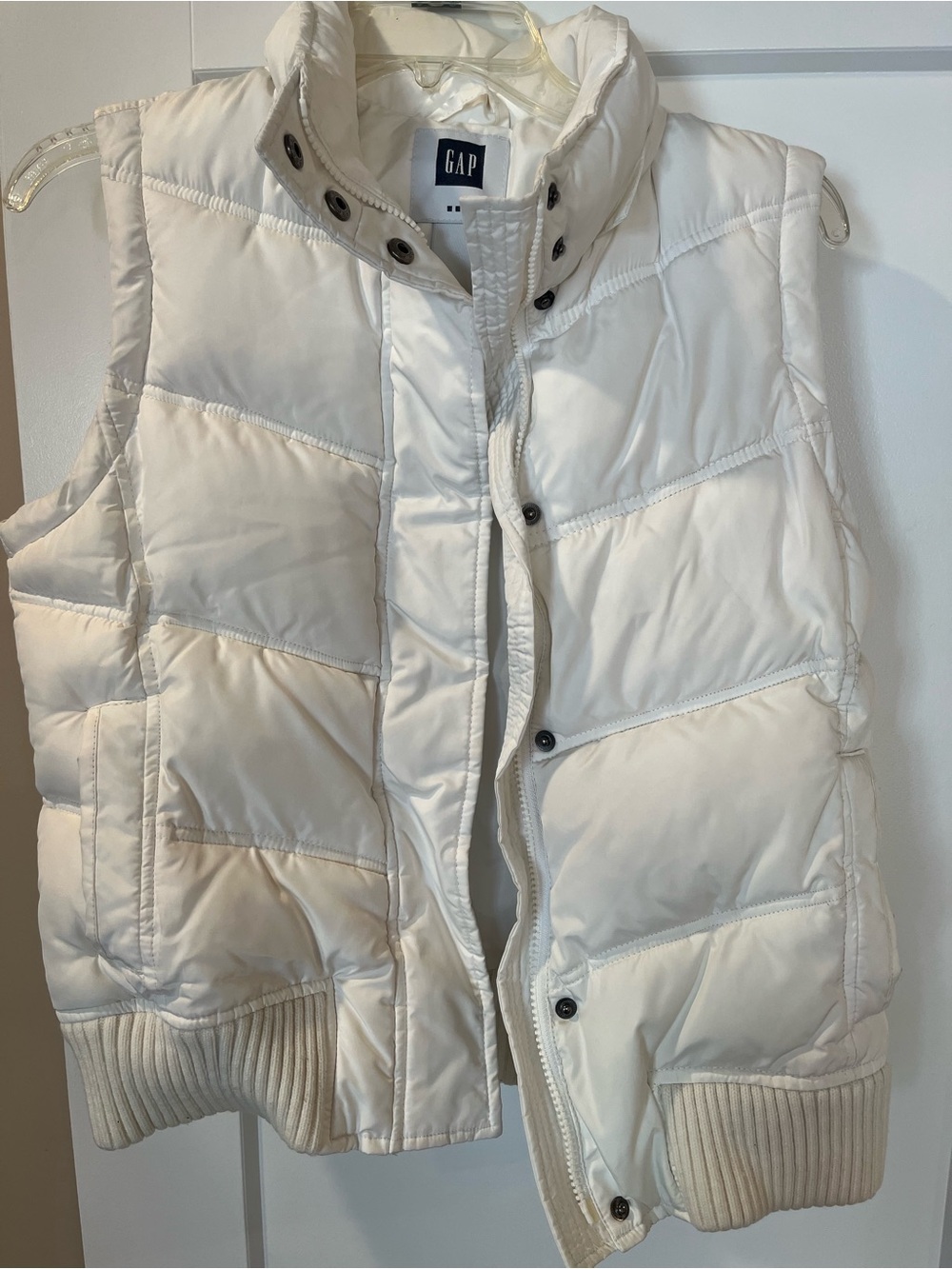GAP Cream Quilted Puffer Vest